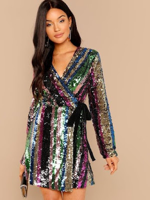 rainbow glitter sparkle mini part dress
