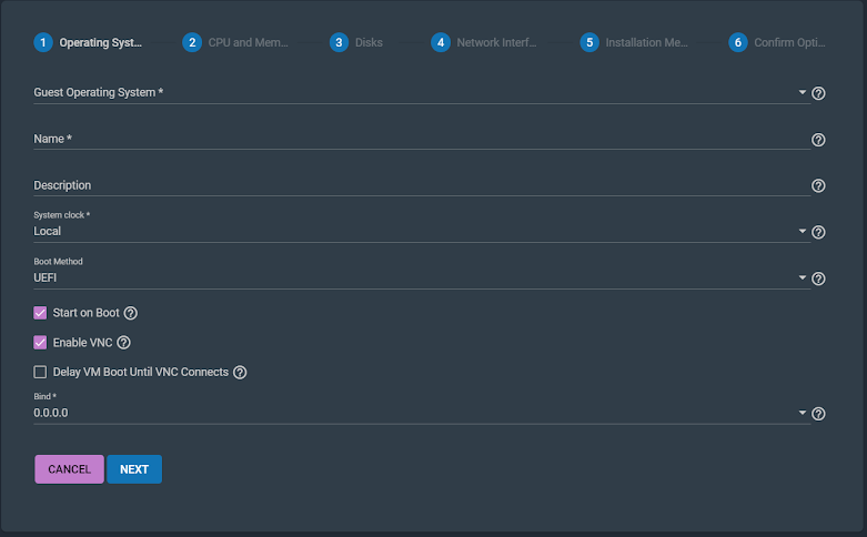 FreeNas Virtual Machine Step 1