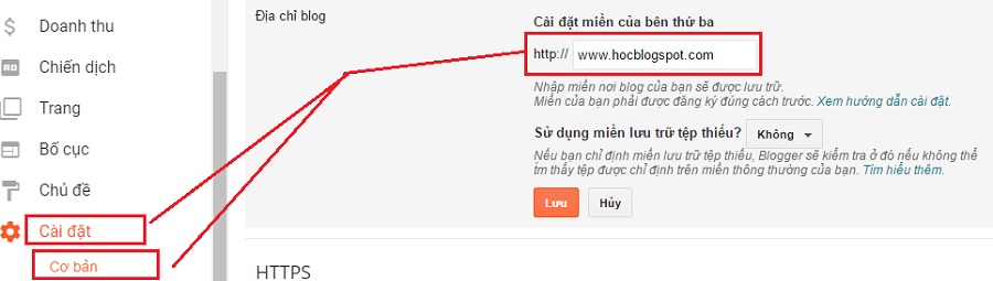 Tro ten mien ve Blogspot