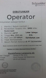 Lowongan Kerja PT. Schneider Electric (Mei 2016)