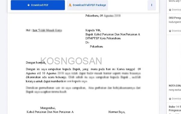 contoh surat izin orangtua melamar kerja