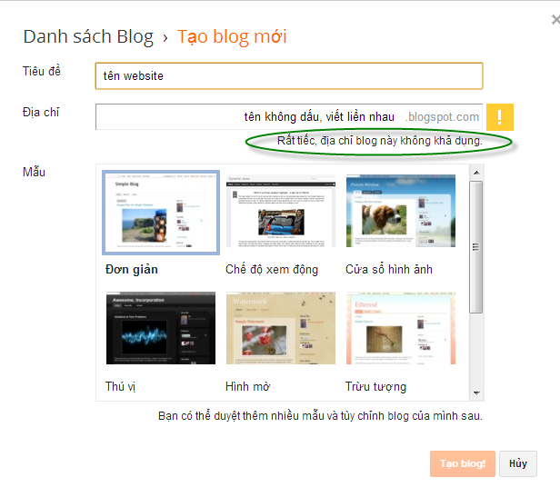 Hướng dẫn làm Website bằng Blogger cơ bản 3