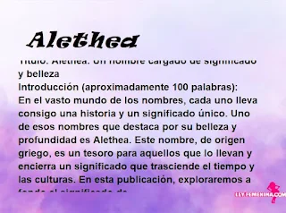 significado del nombre Alethea