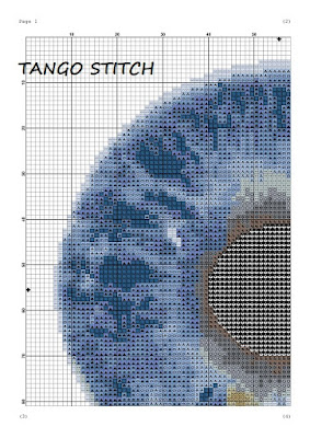 Blue eye cross stitch pattern - Tango Stitch