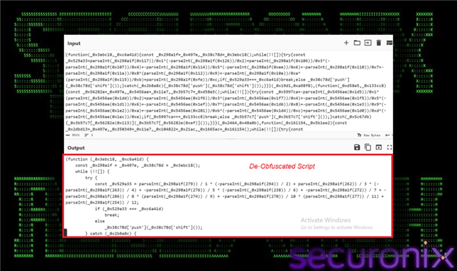 New Multi-stage JS#SMUGGLER Malware Attack Delivers 'NetSupport RAT' to Gain Full System Control 4 De-Obfuscated JavaScript using CyberChef tool (Source - Securonix)