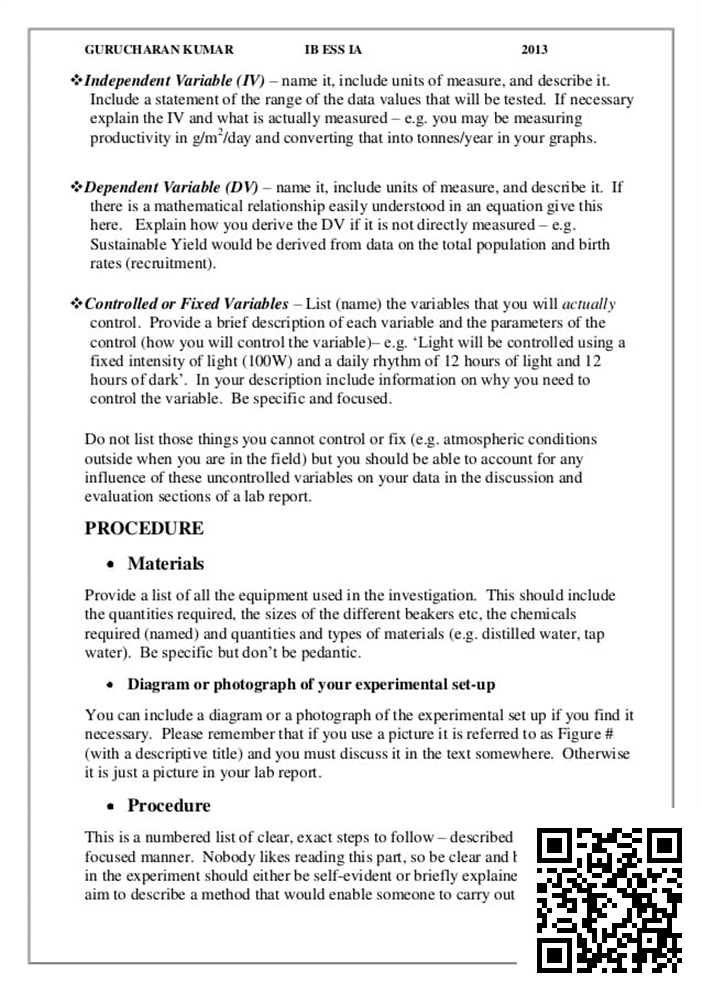 Biology Formal Lab Report Example