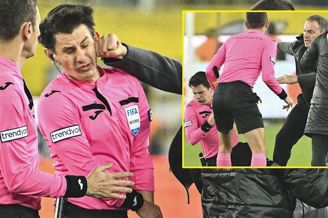 Dark night of Turkish footbal as League suspended after club president punched referee in the face