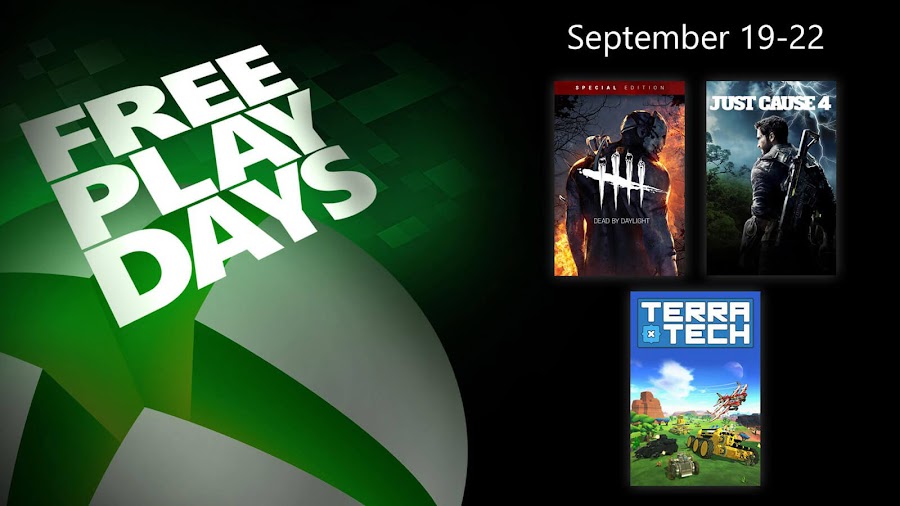 dead by daylight just cause 4 terratech xbox live gold free play days event