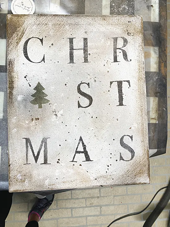 Christmas sign with grungy look