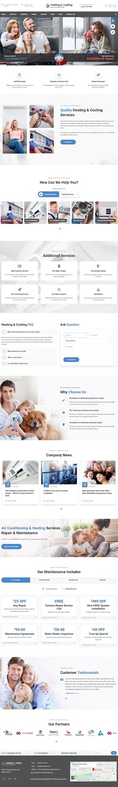 Heating & Air Conditioning Website Template 