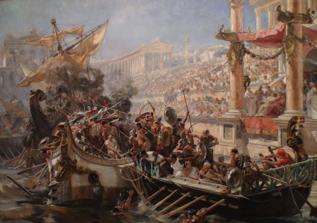 Наумахия или морские сражения, проводимые в затопленном Колизее