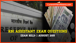 RBI Assistant Exam Questions 2015