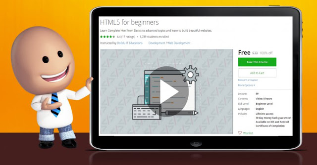 [100% Off] HTML5 for beginners| Worth 30$