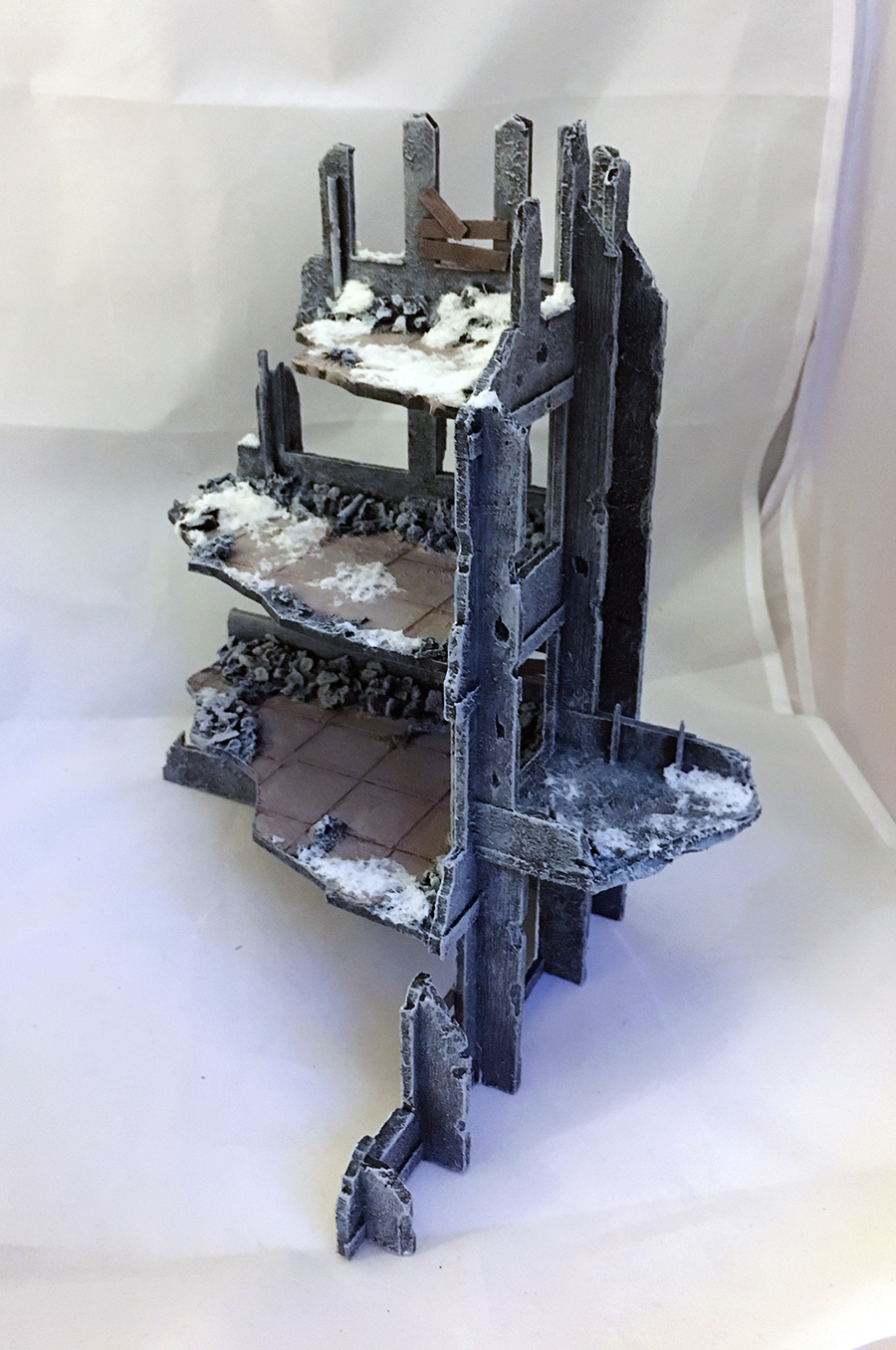 mdf winter city ruined buildings