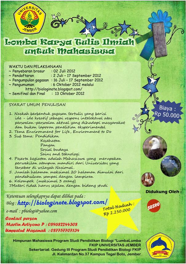 Lomba Karya Tulis Ilmiah 2012 Univ Jember
