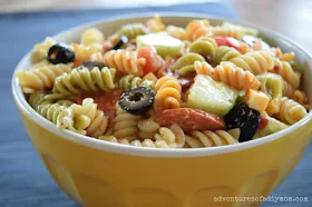 Italian pasta salad with pepperoni