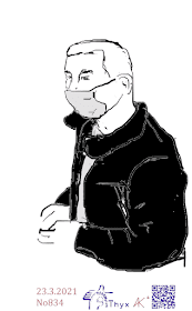Скетчс делан @iThyx на старом планшете Андроид 4 - Мужчина в маске и чёрной куртке. Автор рисунка: художник #iThyx
