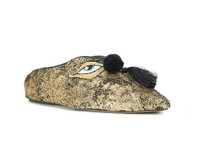 FIGUE pointed eye motif sequin mules