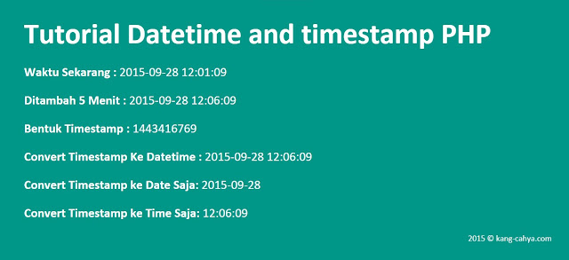 Convert Datetime Ke Timestamp Atau Sebaliknya Di PHP