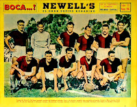 Club Atlético NEWELL'S OLD BOYS - Rosario, Argentina - Temporada 1951 - Colman, Mussimessi, Arnaldo, Sobrero, Carlucci y Perucco; Ferreyra, Coll, López, Fernández y Ferreyra