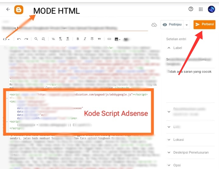 Kode Script Iklan Adsense