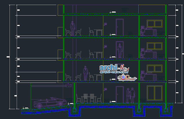Story multi family building in AutoCAD 
