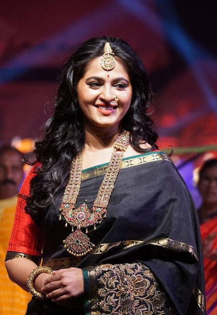 Anushka Shetty stills in black saree