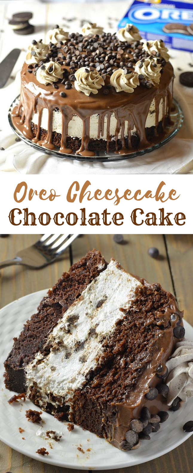 Oreo Cheesecake Chocolate Cake #Chocolate #Oreo