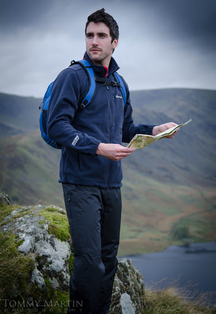 Model shot on location in the Lake District, by Tommy Martin, for Sprayway