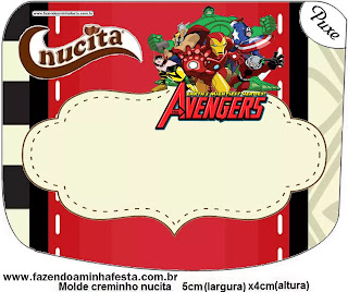 Fiesta de los Vengadores: Etiquetas para Candy Bar para Imprimir Gratis. 