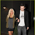 Christina y Matt saliendo de Osteria Mozza en Hollywood ayer