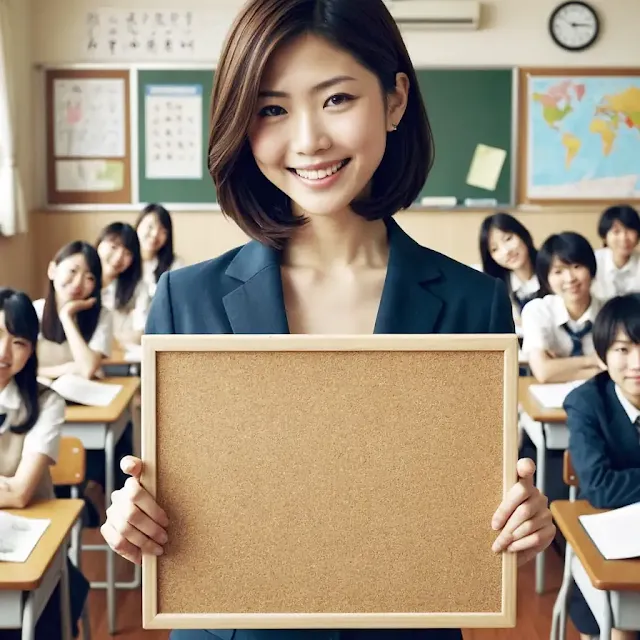 Female Teacher,Asians,Classroom,Message Board,AI Image, Free Stock Photo012
