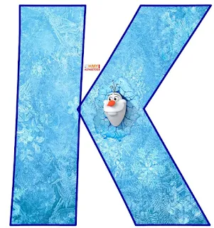 Alfabeto con Olaf saliendo del Hielo.