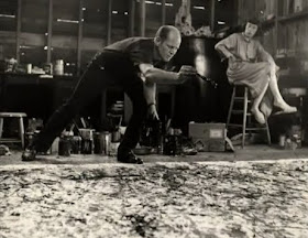 Jackson Pollock photo painting in action