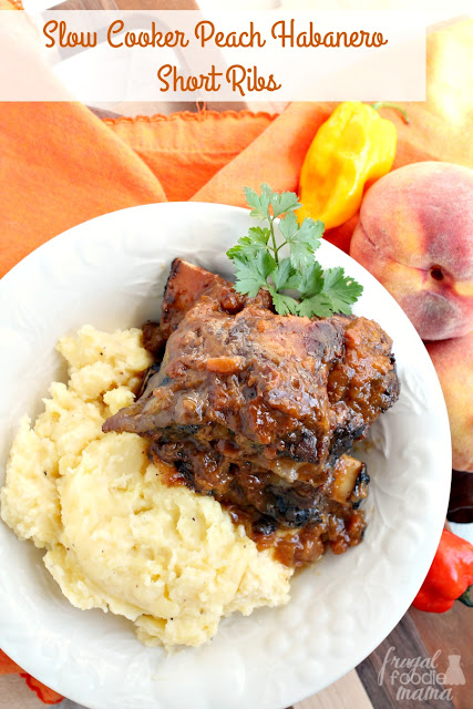 These sweet & spicy Slow Cooker Peach Habanero Short Ribs are the perfect fall comfort food & would make a tasty addition to that game day menu.