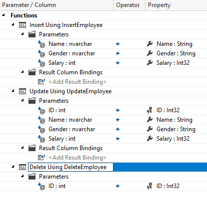 stored procedure mapping in entity framework