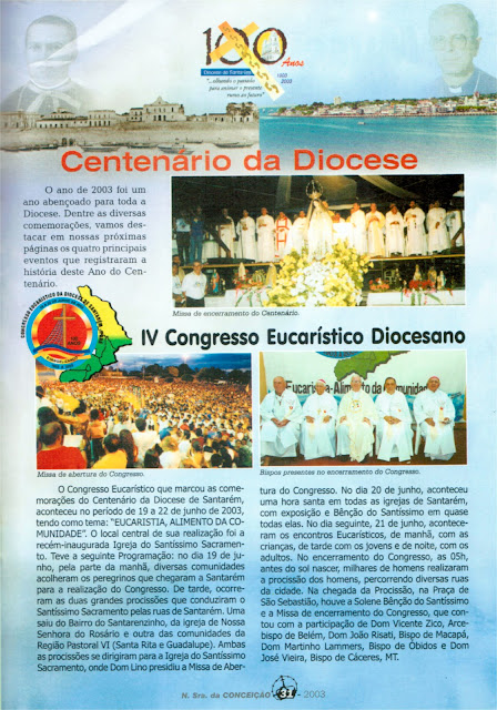 PROGRAMA DA FESTA DE NOSSA SENHORA DA CONCEIÇÃO – 2003 – Santarém – Pará - Brasil