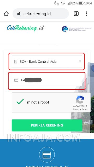 cara cek nomor rekening penipu online