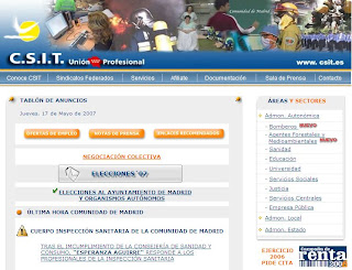 Imagen de la página principal del sitio web www.csit.es, de apoyo a la ISaM