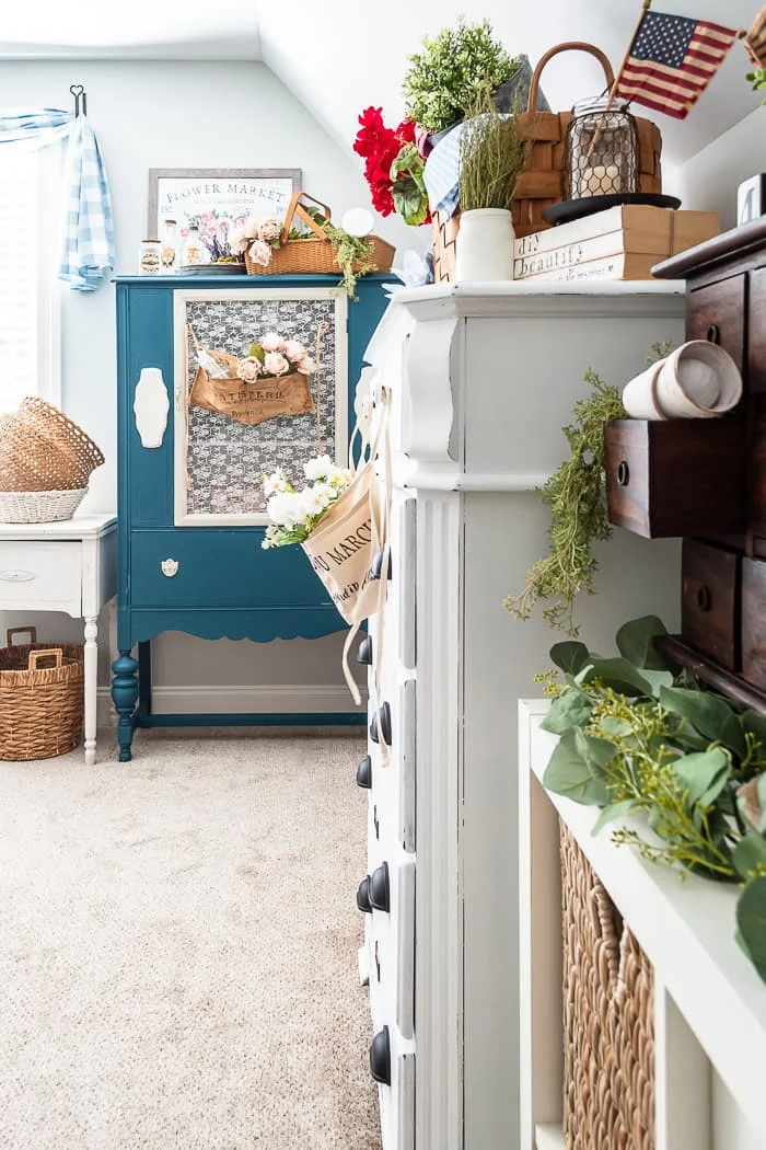 cabinets with hanging flower pockets