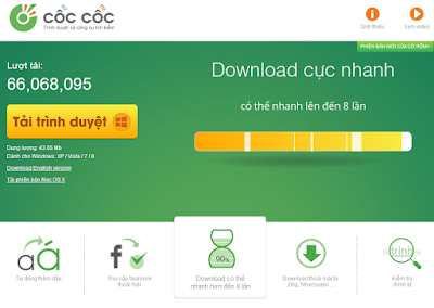 Tải Cốc Cốc về máy, bạn sẽ yên tâm là truy cập internet không bị giới hạn