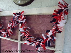 Eclectic Red Barn: 4th of July garlad on vintage window