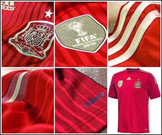 Detail Jersey Terbaru Spanyol Piala Dunia Brazil 2014 ...