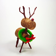 DIY Navideño - Venado de corcho.