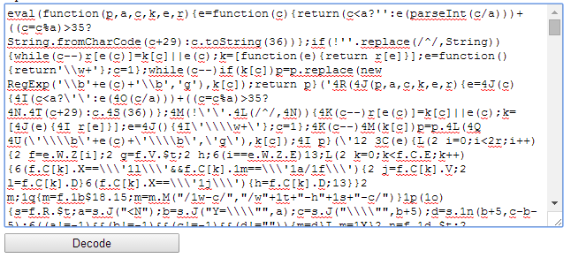 Giải mã code eval(function(p,a,c,k,e,r) - Decode packed javascript