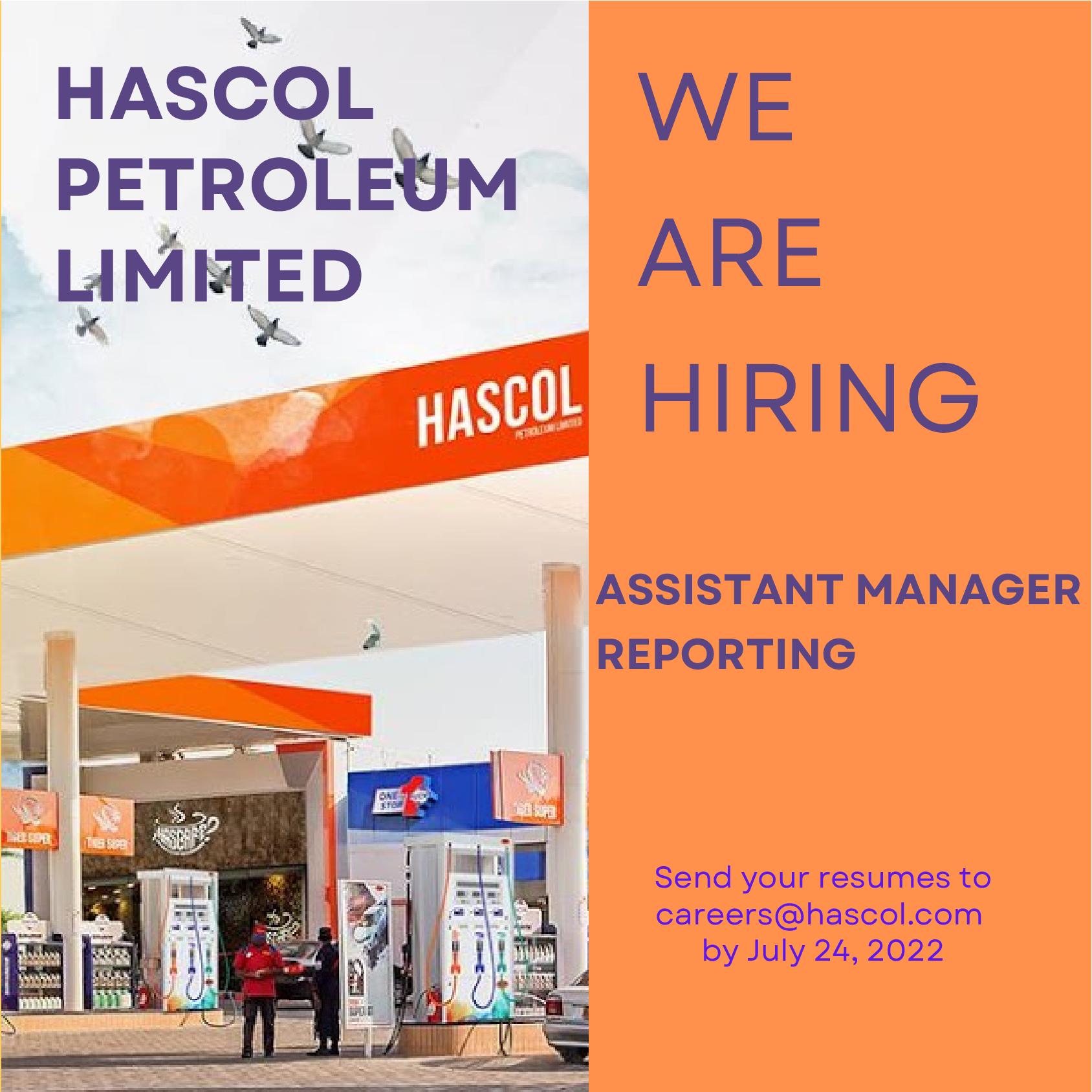 Hascol Petroleum Limited Jobs For ASSISTANT MANAGER REPORTING