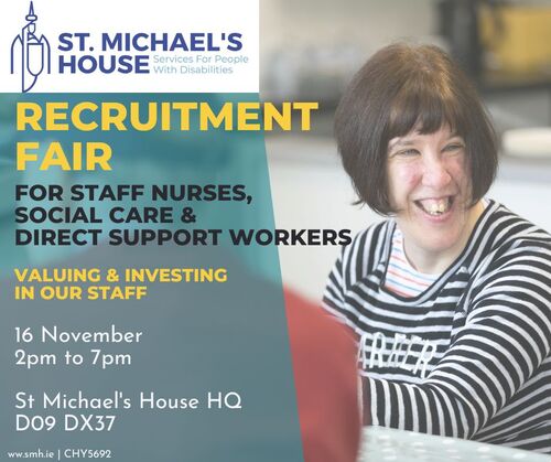 Recruitment Fair – Staff Nurses, Social Care & Direct Support Workers | Wednesday 16th November 2022