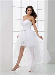  Alt+Charming Sweetheart Neckline Knee-Length Tulle Wedding Dress (11341078) 