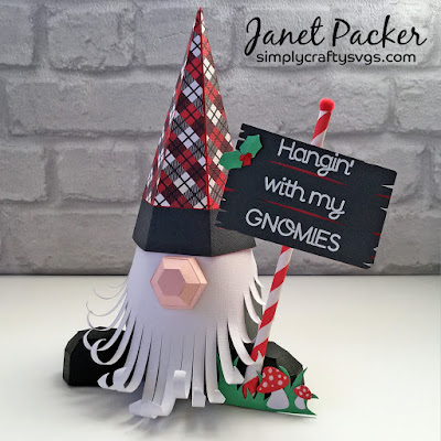 Christmas Gnomes from the Simply Crafty SVGs Gnome Box file by Janet Packer CraftingQuine.