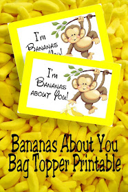 banana monkey bag topper printable